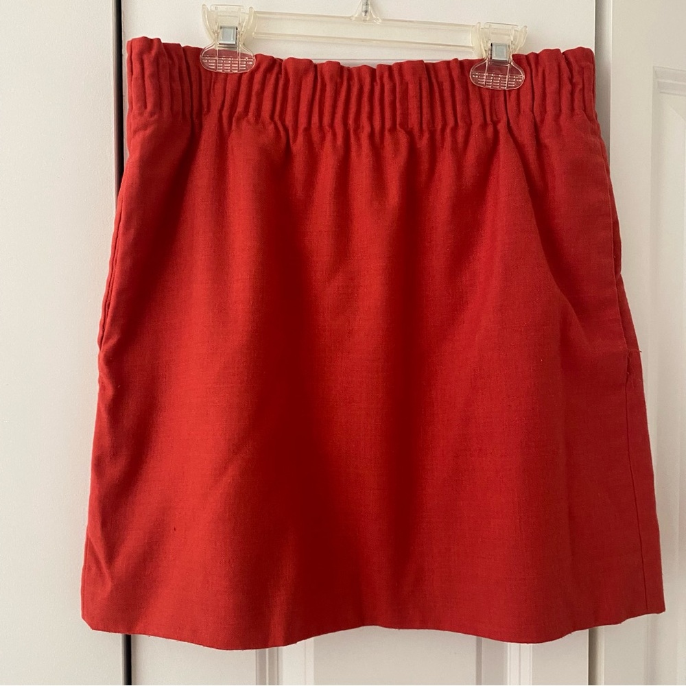 Red Elastic Waist Skirt